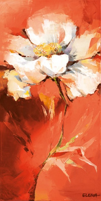 Elena Filatov, Anemonen I (Blumen, Blüten, Botanik, Anemone, Treppenhaus, Wohnzimmer, Schlafzimmer, weiß / rot)