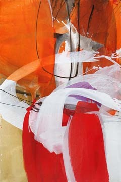El Ruttkau, Red Expression I (Abstrakt, Abstrakte Malerei, zeitgenössich, energetisch, dynamisch, schwungvoll, modern, Büro, Business, Wohnzimmer, Wunschgröße, leuchtend, bunt)