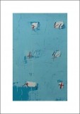 Enrico BERTELLI, Senza titolo, 2000 (Büttenpapier) (Abstrakte Kunst, abstrakte Malerei, zeichen, Muster, ohne Titel, modern, Wohnzimmer, Treppenhaus, bunt)