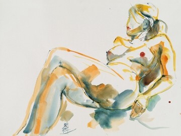 Engelbert Rieger, Gelassenheit (Wunschgröße, People & Eros, Figurativ, Schlafzimmer, Wohnzimmer, Erotik)