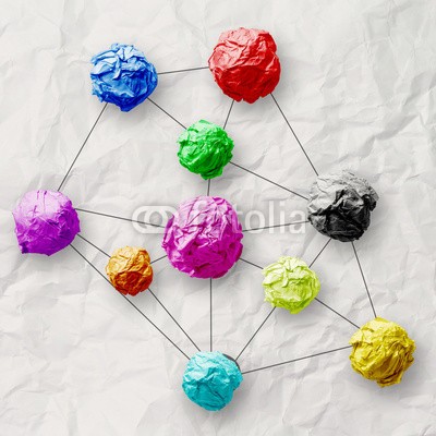 everythingpossible, colors crumpled paper as social network structure on wrinkled pa (networked, karte, web, job, ideen, gespann, blau, site, hand, medien, kette, welt, gruppe, papier, nachforschungen, kreis logo, sozial schwach, leute, person, sketch, global, network, freundinnen, konzept, diagram, zeichnung, support, kontaktperso)