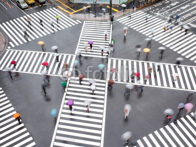 eyetronic, Straßenkreuzung in Tokyo (menschenmenge, masses, leute, regenschirm, japan, kreuzung, straße, crossroad, tokyo, tokyo, straße, shibuya, japanisch, menschenmenge, leute, person, menge, überqueren, asien, fußgänger, zebrastreifen, fußgänger, stadt, hektik, metropol)