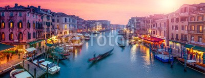 eyetronic, Venedig Panorama (venedig, panorama, stadt, gondel, tourismus, reise, italien, reiseziel, urlaub, sonnenuntergänge, blau, canal grande, rialto, boot, wasser, europa, lagune, kanal, venedig, romantisch, fließen, haus, architektur, rosa, abend, sonne, licht, gebäude, himme)