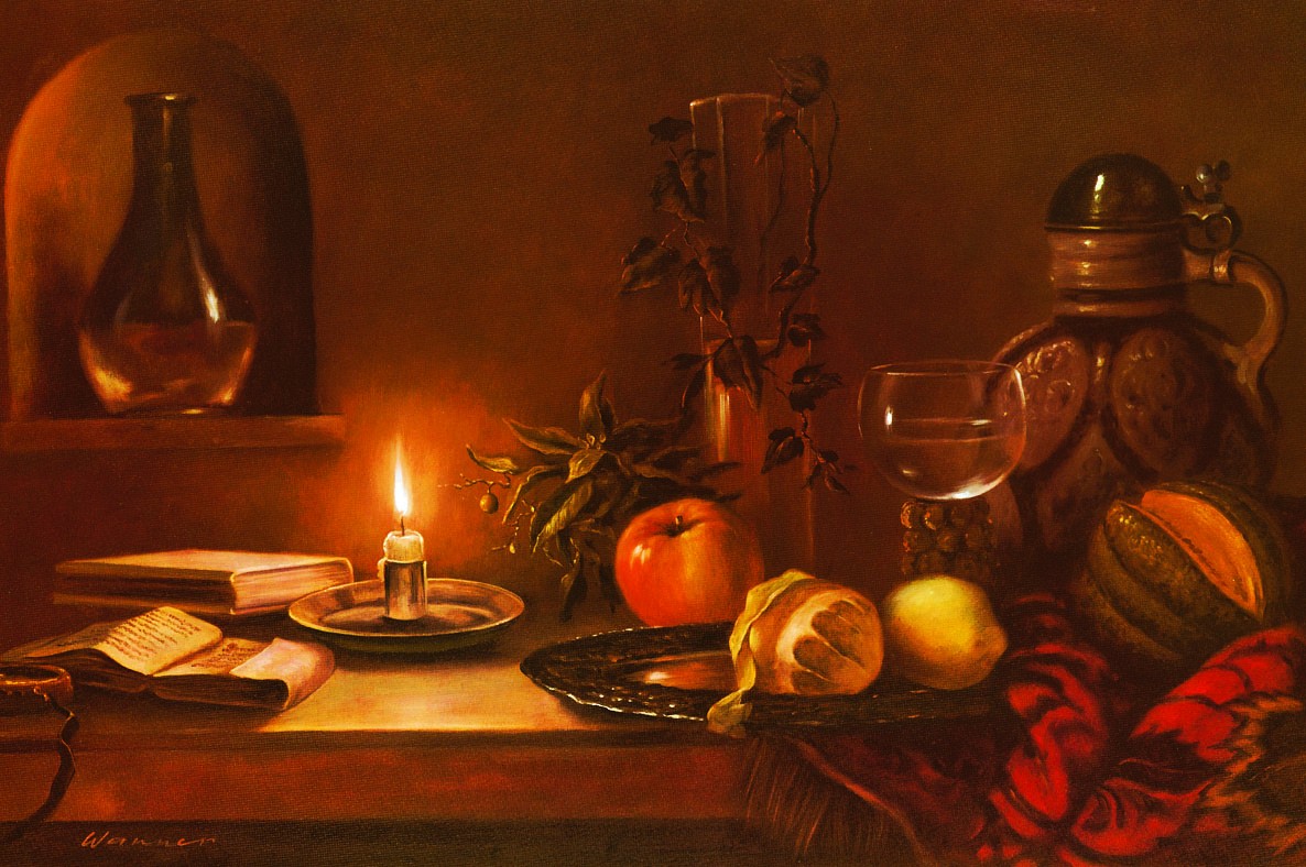 F. Wanner, STILL LIFE AND CANDLE (NOSTALG.)