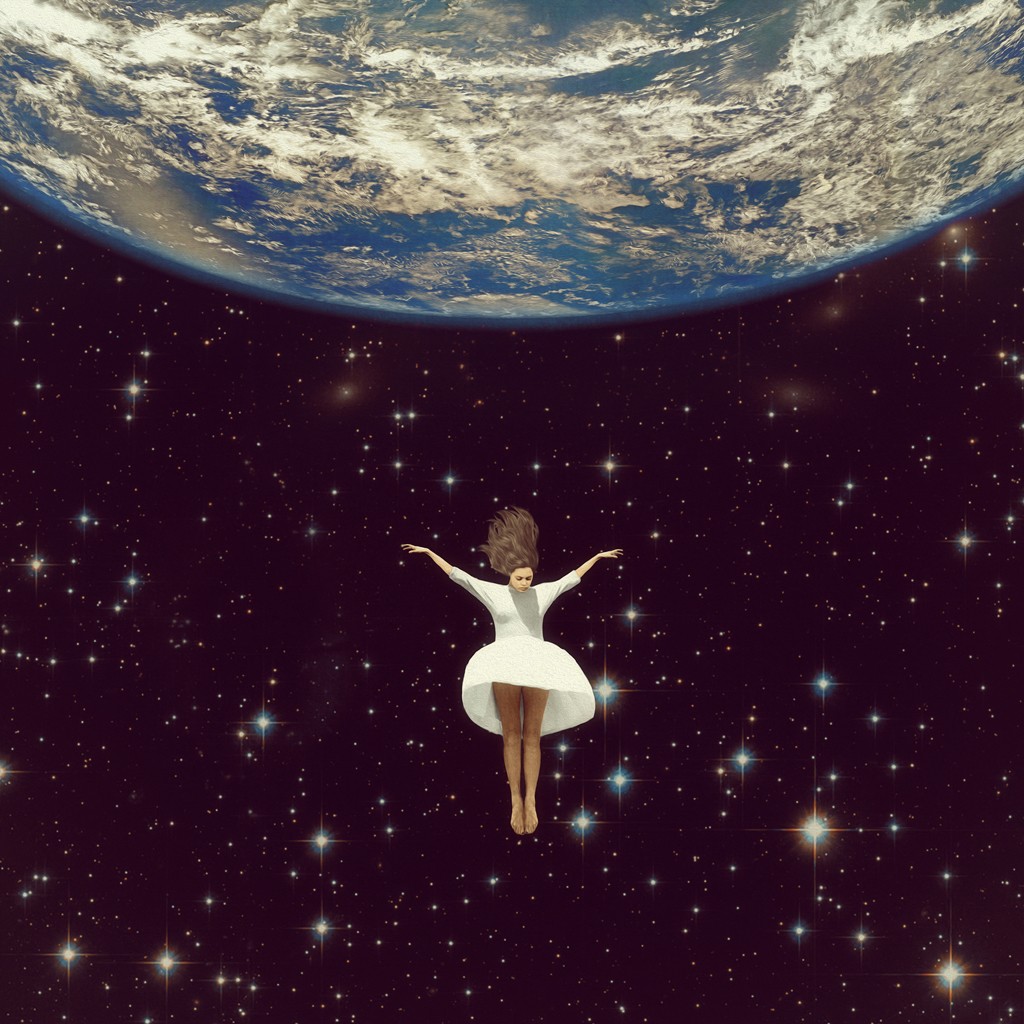 Paula Belle Flores, Let it All Go (Weltall, All, freier Fall, Erde, Planet, Frau, Sterne, mystisch, Fantasy, surreal, modern, Schlafzimmer, Jugendzimmer, Wunschgröße)