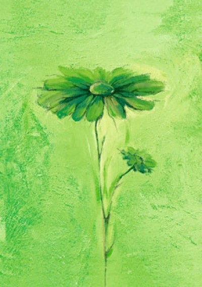 Elena Filatov, Fiore 3 (Blumen, Blüten, Botanik, Gerbera, Treppenhaus, Wohnzimmer, Schlafzimmer, grün)