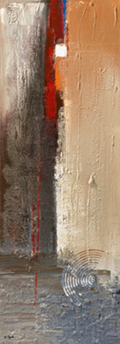 Flory Aerts, Vertical II (Wunschgröße, abstrakte Malerei, Modern, Farbflächen, Linien, Spachteltechnik Business, Büro, Wohnzimmer, bunt)