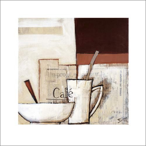 Frank Damm, Untitled, 2003 (Kaffee, Café, Tasse, Schale, Bowl, Farbfelder, abstakte Muster, Stillleben, Gastronomie, Küche, Bistro, beige/braun)