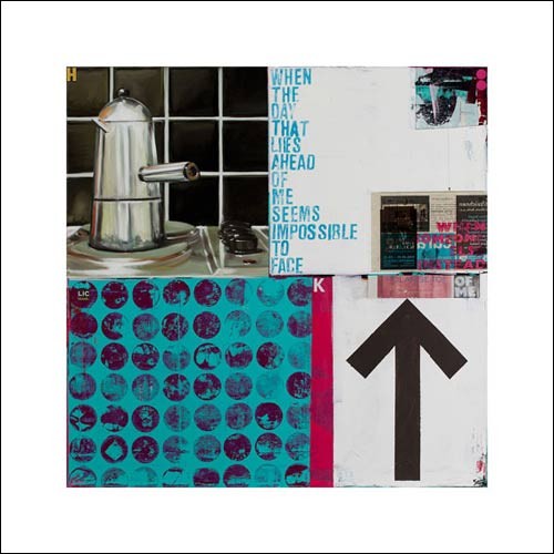 Frank Damm, Untitled, 2010 (Abstrakt Muster, Macchietta, Kaffee, Kanne,Fotokunst, Collage, Text, Musikzimmer, Treppenhaus, Wohnzimmer, bunt)