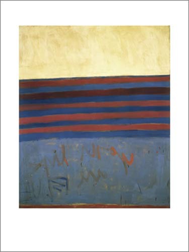 Frank STELLA, Your Lips are Blue, 1958 (Abstrakt, abstrakte Malerei, Streifen, Horizontal, Muster, Farbfelder, modern, Wohnzimmer, bunt)