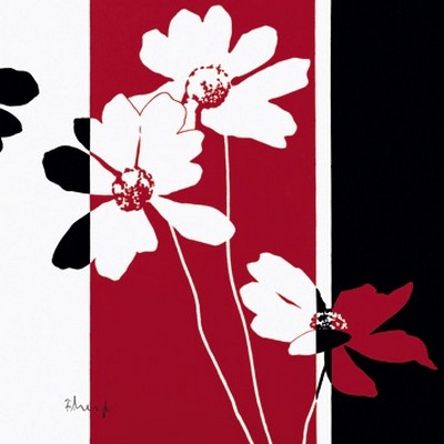 Franz Heigl, Anemonen (Wunschgröße, Modern, Malerei,Abstrakt, Blumen, Farbfelder, rot, schwarz, weiß,)