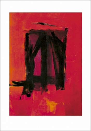 Franz Kline, Red painting, 1961 (Büttenpapier) (Modern, Malerei, Abstrakt, abstrakte Muster, informelle Kunst, Wohnzimmer, Treppenhaus, Büro,schwarz / rot)