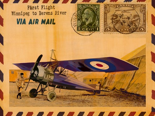 Frédérick Candon, L`aviateur (Flugzeug, Flieger, Propeller, Pilot, Briefumschlag, Nostalgie, Briefmarken, Kanada, Treppenhaus, Wohnzimmer, Wunschgröße)