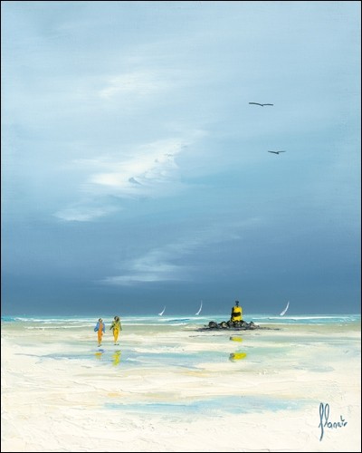 Frédéric Flanet, Pêcheur à pied 1 (Meeresbrise,Landschaften,Meer,Strand,Menschen,Flur,Soziale Einrichtungen,Treppenhaus)