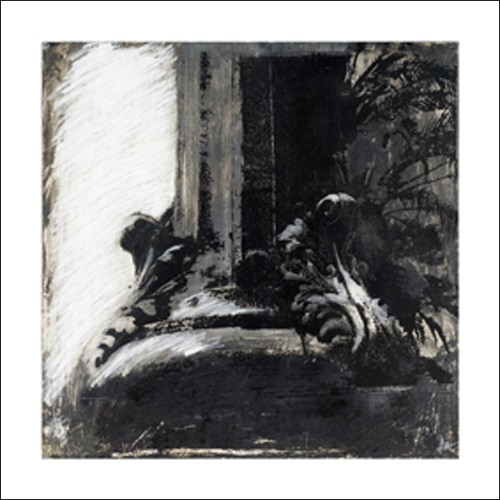 Franoise DAUCHOT, Barcelone, 2007 (Säule, Basis, Akanthusblätter, Antike, Malerei, Wohnzimmer, Treppenhaus, schwarz/weiß)