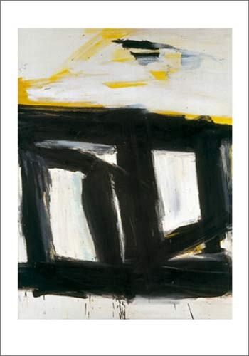 Franz Kline, Zinc doors (Modern, Malerei, Abstrakt, abstrakte Muster, informelle Kunst, Wohnzimmer, Treppenhaus, Büro,schwarz / weiß / gelb)