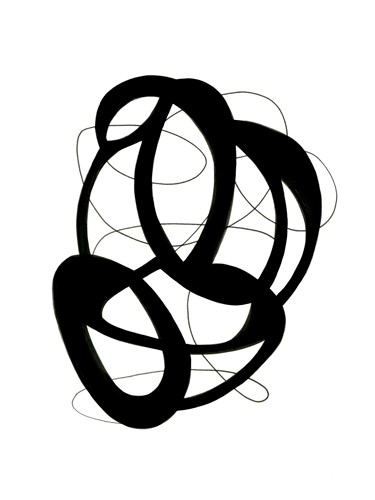 Ilana Greenberg, Continuum (Linien, kreisende Bewegung, Dynamik, abstrakte Kunst, Moderne, Wohnzimmer, Büro, Business, Wunschgröße, schwarz/weiß)