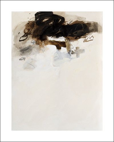 Gabriel BELGEONNE, Instants immobiliss, 2008 (Absrakte, Kunst, Abstrakte Malerei, Pinselspuren, schmuddelig, verwischt, Treppenhaus, Wohnzimmer, braun/grau/beige)