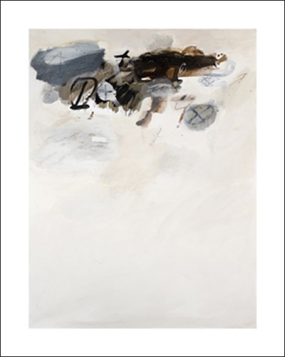 Gabriel BELGEONNE, Mystre ineffable, 2008 (Absrakte, Kunst, Abstrakte Malerei, Pinselspuren, schmuddelig, verwischt, Treppenhaus, Wohnzimmer, braun/grau/beige)