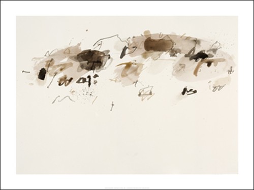 Gabriel BELGEONNE, Nostalgie du temps, 2005 (Absrakte, Kunst, Abstrakte Malerei, Pinselspuren, schmuddelig, verwischt, Treppenhaus, Wohnzimmer, braun/grau/beige)