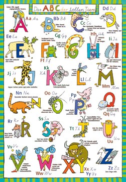 GabrieleAltevers, ABC der tollen Tiere (Malerei, Kinderwelten, Alphabet, Buchstaben, A-Z, Lernen, Lernhilfe, Buchstabentiere, Kinderzimmer, Schule, Kindergarten, Hort, bunt)