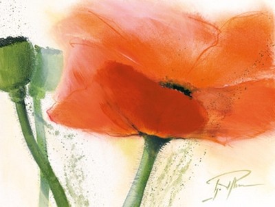 Gerd Pflumm, Faszination Mohn III (Blumen, Blüten, Mohn, Pflanzen, abstrahiert, floral, modern, Malerei, Wohnzimmer, Treppenhaus, Wunschgröße, bunt)