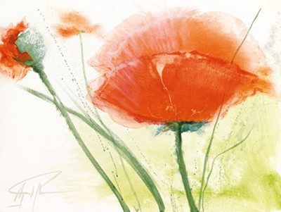 Gerd Pflumm, Faszination Mohn IV (Blumen, Blüten, Mohn, Pflanzen, abstrahiert, floral, modern, Malerei, Wohnzimmer, Treppenhaus, Wunschgröße, bunt)