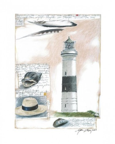 Sabine Gerke, Kampen (Meeresbrise,Landschaften,Modern, Illustration, Leuchtturm, Flur,Soziale Einrichtungen,Treppenhaus, Wohnzimmer)