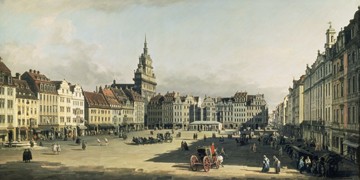 Giovanni Antonio Canaletto, Der alte Markt in Dresden (Wunschgröße, Malerei, Landschaften, Vedute, Dresden, Städte, Architektur, Alstdtadt, Deutschland, Klassiker, Rokkoko, Wohnzimmer, bunt)