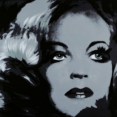 Günter Edlinger, Romy Schneider 1 (Modern, Pop/Op Art, Romy Schneider, Schauspielerin, Portrait, Persönlichkeiten,  Wunschgröße, Wohnzimmer, Jugendzimmer, grau)