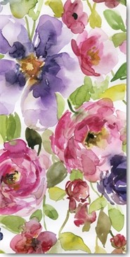 Carol Robinson, Watercolor Cascade II (Wunschgröße, Malerei, Aquarell, Blumen, Blüten, üppig, Schlafzimmer, Wintergarten, bunt)