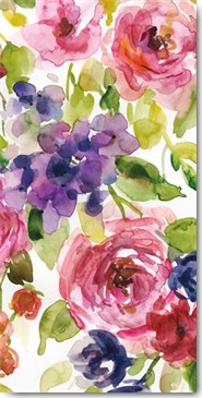 Carol Robinson, Watercolor Cascade III (Wunschgröße, Malerei, Aquarell, Blumen, Blüten, üppig, Schlafzimmer, Wintergarten, bunt)