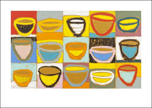 Gordon HOPKINS, Colour Bowls, 2009 (Modern, Malerei, Abstrakt, Quadrate, Pop Art, Tassen, bunt)