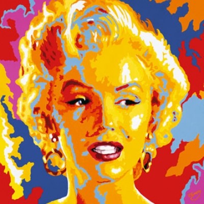 Vladimir Gorsky, Marilyn Monroe (Marilyn Monroe, Sexsymbol, Schauspielerin, Sängerin, Portrait, PopArt, Persönlichkeiten, People & Eros, Treppenhaus, Wohnzimmer, Jugendzimmer, bunt)