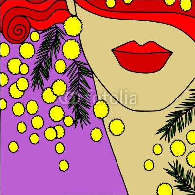 goccedicolore, mimosa (party, der, weiblich, mimosa, weiblich, lippen, symbol, blume, dekoration, abstrakt, gesicht, gelb, weiblich, 8, marschieren, geschenk, prÃ¤sent, ideen, vektor, zeichnung, hintergrund, mimosa, traum, postkarte, und, bei, mi)