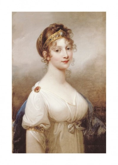 Joseph Grassi, LUISE, QUEEN OF PRUSSIA (Museum, Klassiker, Klassizismus, Malerei, Persönlichkeiten, Portrait, Luise von Preußen, Königin, Wohnzimmer, Bibliothek, bunt)