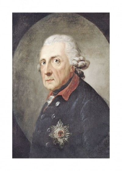 Anton Graff, FREDERIC II OF PRUSSIA (Klassiker, Klassizismus, Malerei, Persönlichkeiten, Portrait, Friedrich II, Preußen, Wohnzimmer, Treppenhaus, bunt)