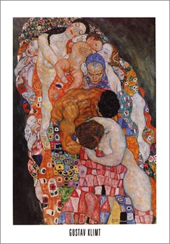 Gustav Klimt, Death and Life, 1911 (Klassische Moderne, Jugendstil, Tod und Leben, dekorativ, Eros&People, Menschen,Frauen, Männer, Kinder, Akt, Ornamente, bunt, Wohnzimmer, Treppenhaus, Schlafzimmer, Malerei)