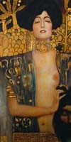 Gustav Klimt, Judith I (Wunschgröße, Klassische Moderne,dekorativ, Erotik, Akt, Jugendstil, Eros&People, Frau, Holofernes, abgeschlagener Kopf,  bunt, Wohnzimmer,Treppenhaus, Schlafzimmer, Malerei)