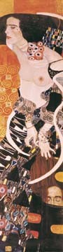 Gustav Klimt, Judith II (Wunschgröße, Klassische Moderne,dekorativ, Erotik, Akt, Jugendstil, Eros&People, Frau, Holofernes, abgeschlagener Kopf,  bunt,Wohnzimmer,Treppenhaus, Schlafzimmer, Malerei)