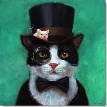 Lucia Heffernan, Tuxedo Cat (Katze, Kater, Smoking, Zylinder, Maus, Zauberer, eleganz, paß, Grafik, Wunschgröße, witzig, lustig, komisch, Wohnzimmer, Treppenhaus, Kinderzimmer, bunt,Comic)