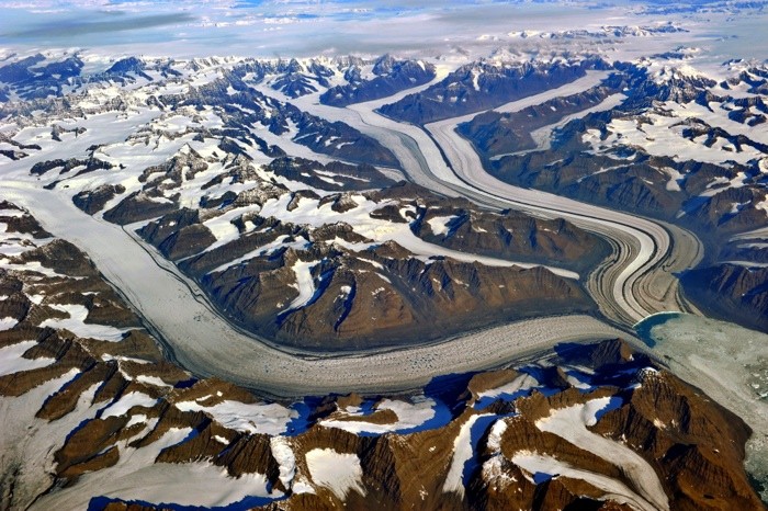 Hady Khandani, GEO ART - EAST COAST GREENLAND 69 NORTH 2 (HADYPHOTO, Fotografie, Luftbild, Vogelperspektive, Geografie, Grönland, Gletscher, Wunschgröße, Wohnzimmer, bunt)