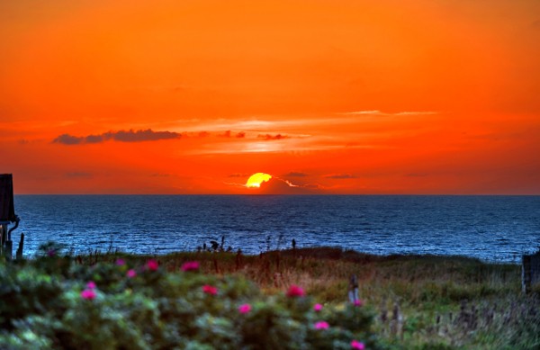 Hady Khandani, HDR - SUNSET 5 (Wunschgröße, HADYPHOTO, Fotografie, Fotokunst, Meer, Meeresbrise, Horizont, Sonne, Düne, Sonnenuntergang, Wohnzimmer, Treppenhaus,  bunt)