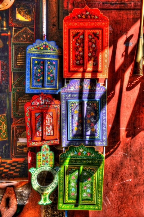 Hady Khandani, HDR - COLORFUL CABINETS - MARRAKECH - MOROCCO (HADYPHOTO, Fotografie, Bazar,  Markt, Schränkchen, Handwerk, Schreinerarbeit, Marokko, Wohnzimmer, Treppenhaus, Wunschgröße, bunt)