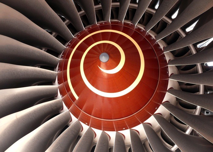 Hady Khandani, JET ENGINE 2 (HADYPHOTO, Fotografie, Flugzeug, Turbine, Düsen, Maschine, Technik, Nahaufnahme, Wunschgröße, Wohnzimmer, Büro, bunt)