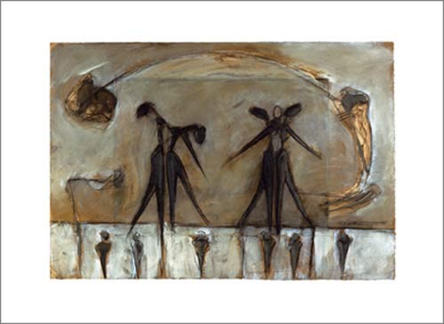 Heinz FELBERMAIR, Untitled M-242 (Abstrakt, Figurativ, Körper, modern, Malerei, Wohzimmer, Büro, Treppenhaus, blau)