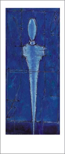 Heinz FELBERMAIR, Untitled (Abstrakt, Figurativ, Körper, modern, Malerei, Wohzimmer, Büro, Treppenhaus, blau)