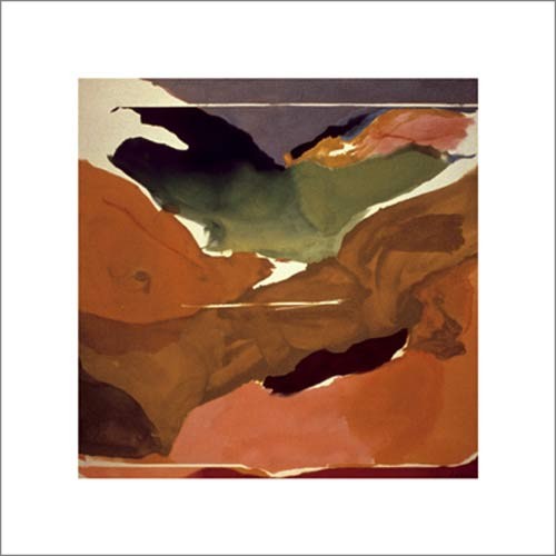 Helen Frankenthaler, Nature abhors a vacuum (Malerei, Abstrakte Malerei, verlaufende Farben, amorphe Muster, gestaltlos, Modern, Büro, Wohnzimmer, Arztpraxis, braun)