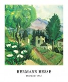 Hermann HESSE, Dorfmotiv, 1932 (Malerei, Aquarell, Landschaft, Dorf, Hügel, Berge,Pflanzen, Bäume)