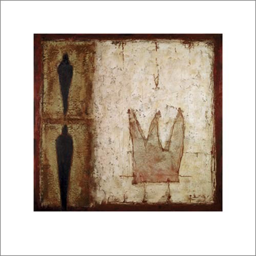 Heinz FELBERMAIR, Knigskinder / M - 050, 2000 (Abstrakt, Figurativ, Körper, Krone, Königskinder,  modern, Malerei, Wohzimmer, Büro, Treppenhaus, blau)